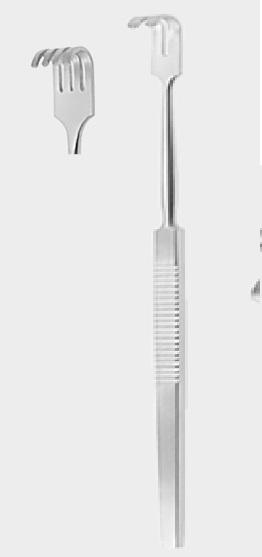 Ретрактор (трахеальний) тупий, 4-зубий.